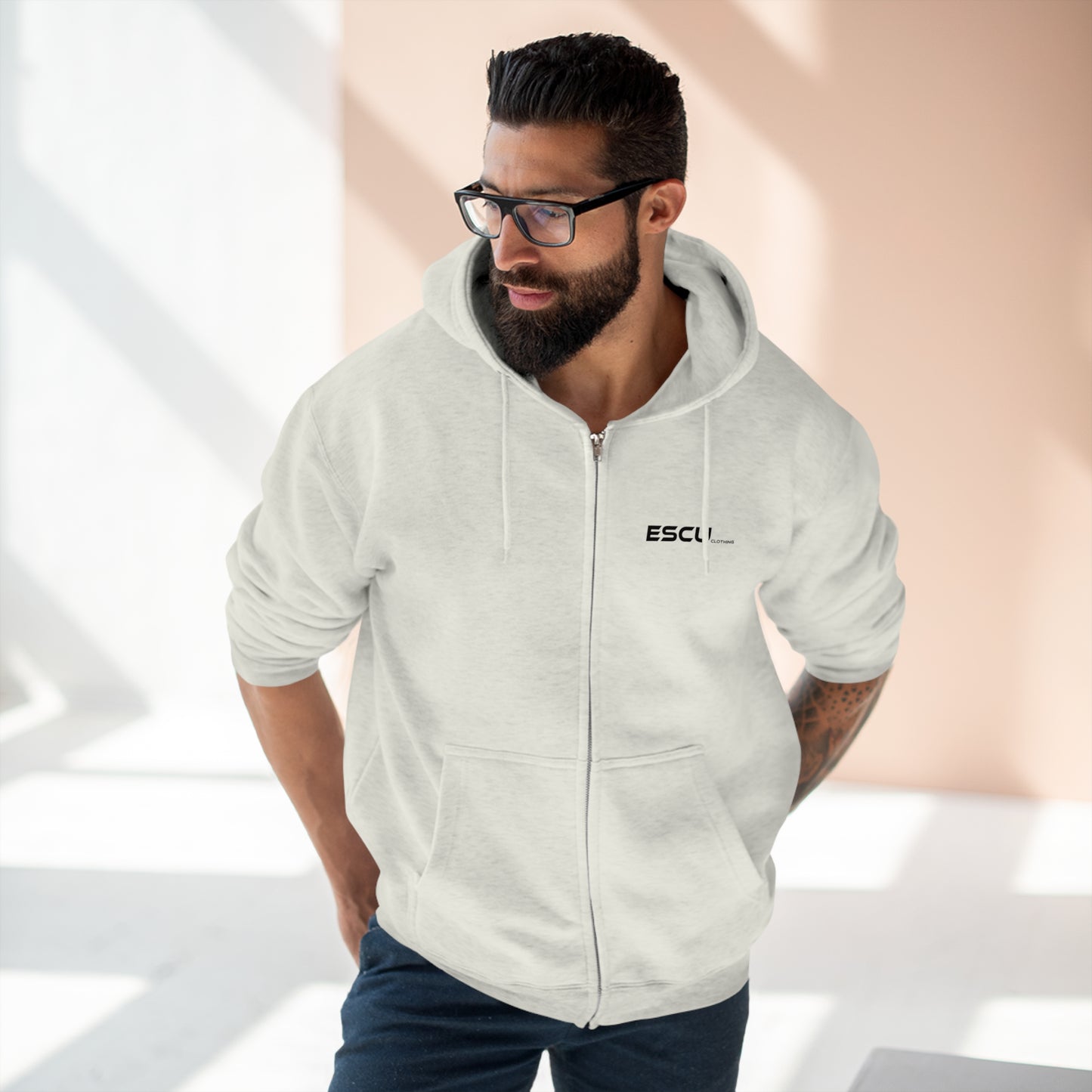 ESCU Clothing Unisex Zip Hoodie